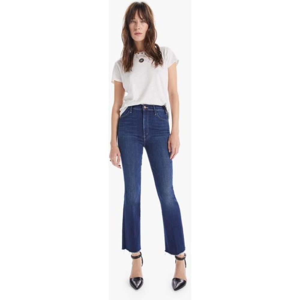 MOTHER The Hustler High-Rise Ankle Fray Jeans